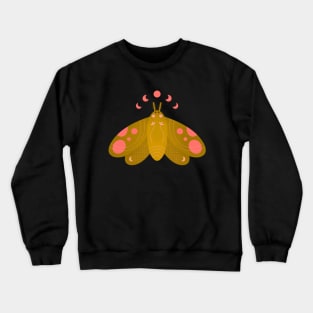 Retro Moth - Pink and Olive Green Crewneck Sweatshirt